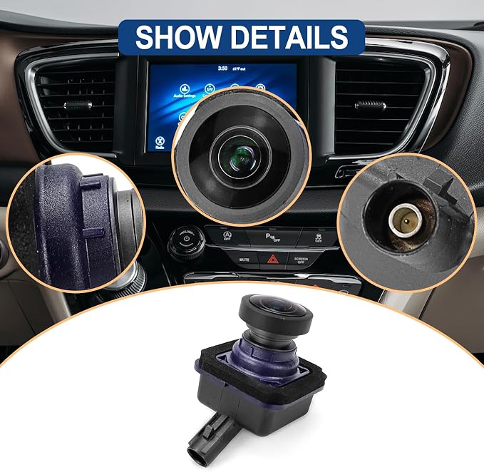 68144068AC Front Side Rear Backup Surround View Camera Compatible with Chrysler Pacifica Voyager Ram 1500 Maserati Ghibli Levante