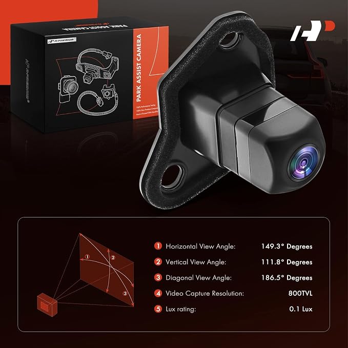 A-Premium Rear View Backup Camera Compatible with Toyota | Parking Camera for 2017 2018 2019 Prius Prime - Replace# 86790-47080