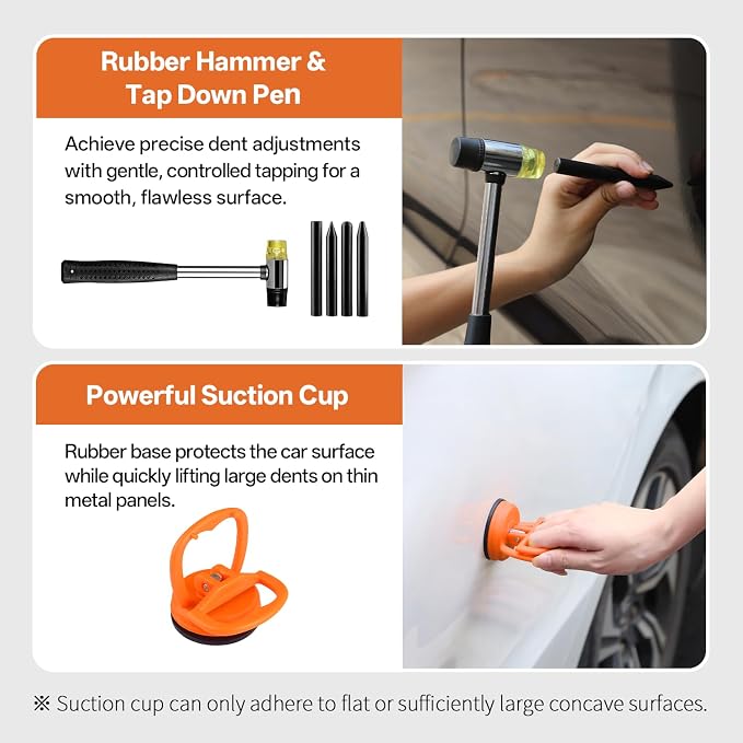 Paintless Dent Repair Kit for Car, PDR Dent Removal Tools with Dent Lifter & Pro Dent Puller Tabs, Auto Body Dent Puller for Car Dent Repair, Hail Damage Repair