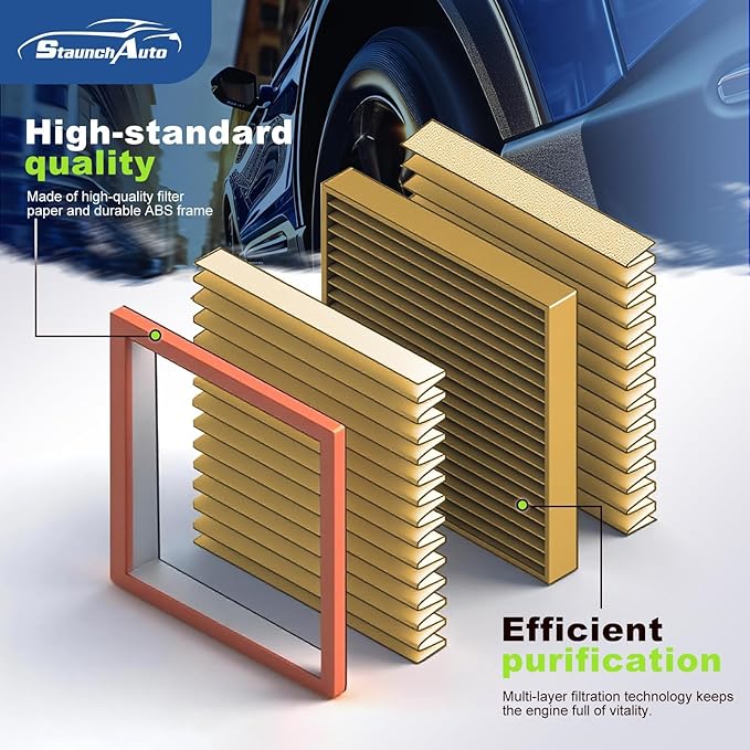 1*Engine and 2*Cabin Air Filter Combo for Nissan Frontier NV1500 NV2500 NV3500 Pathfinder Xterra & Suzuki Equator Air Filter Replacement #CF10553 CA7440 Car Accessories 3 Pack