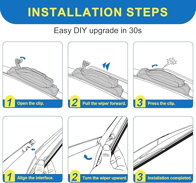 HRSNO® Wiper Blades:3-Pack Windshield Wipers for Nissan Rogue 2008-2013-All-Season Beam Design-Quiet Streak-Free-Exact Fit Replacement for Nissan Cars (26"/14"/12")