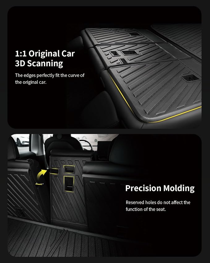 JOWUA Rear Seats Back Cover for Tesla 2020-2023 Model Y, TPE Material Easy to Clean