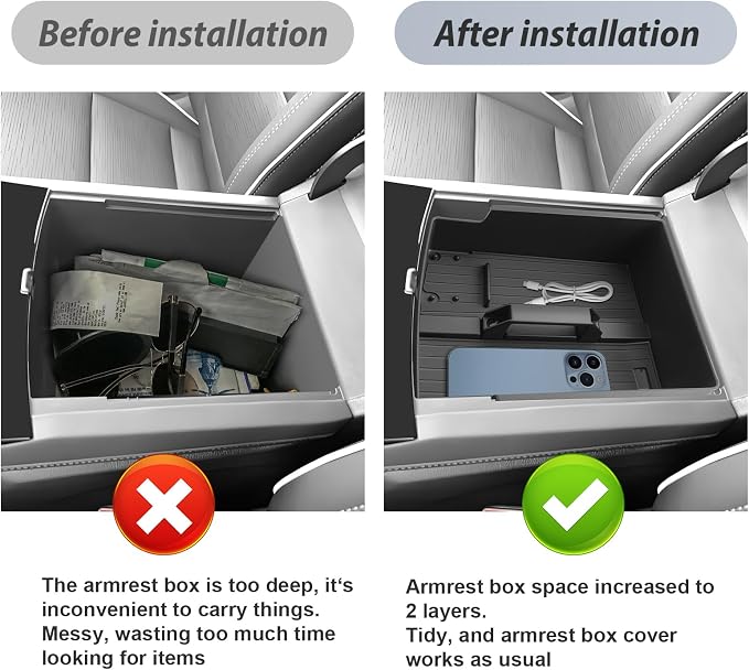 SKTU for 2025 2026 Buick Enclave Center Console Organizer for 2025 2026 Buick Enclave (Preferred/Sport Touring/Avenir) ABS Console Tray Buick Enclave 2025 2026 Accessories with Sunglasses Holder