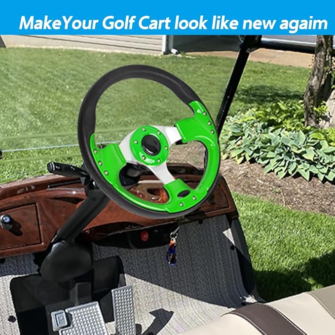 Universal Golf Cart Steering Wheel fit most EZGO TXT RXV, Club Car DS Precedent, Yamaha G8 G9 G11 G14 G16 G19 G21 G22 G29 Drive Golf Cart…