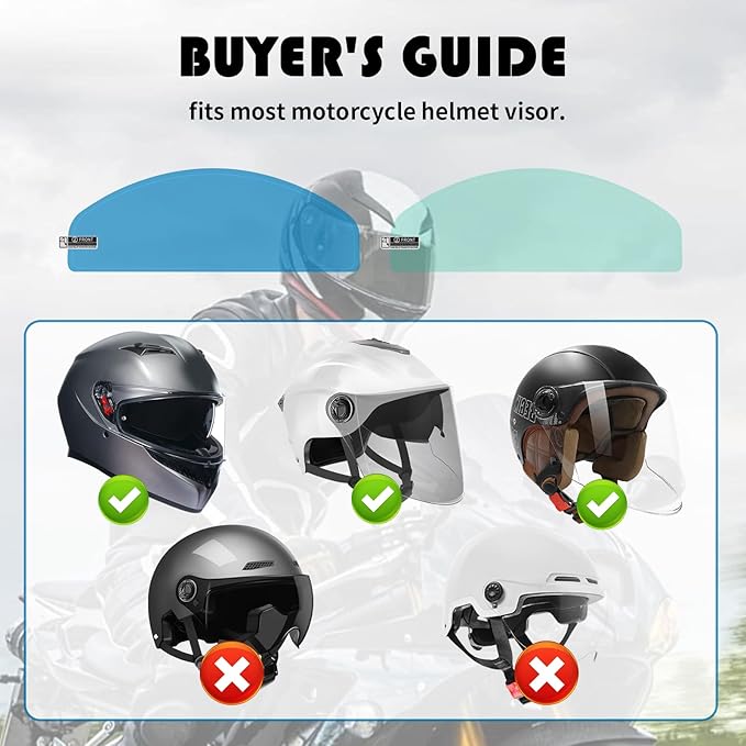2PCS Motorcycle Helmet Visor Tint Anti Fog Film,Motorcycle Helmet with Visors Film Insert for Clear Vision,Motorcycles Accessories Motorcycles Visors Rainproof Sticker