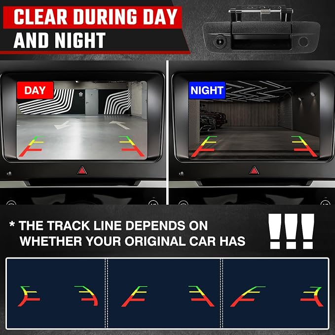 Tailgate Handle Backup Camera Fit for Dodge RAM 1500 2009-2017,Fit for Dodge RAM 2500 3500 2010-2017 Tailgate Reversing Rear View Park Assist Camera RCA Plug Replace# 68084284AB