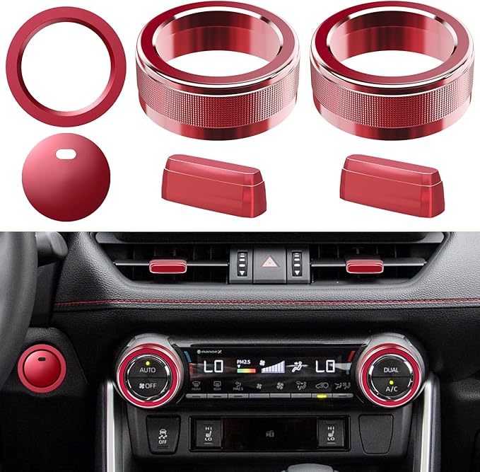 DIAMOOKY 9PCS Center Console Organizer & Knob Cover Compatible with Toyota RAV4