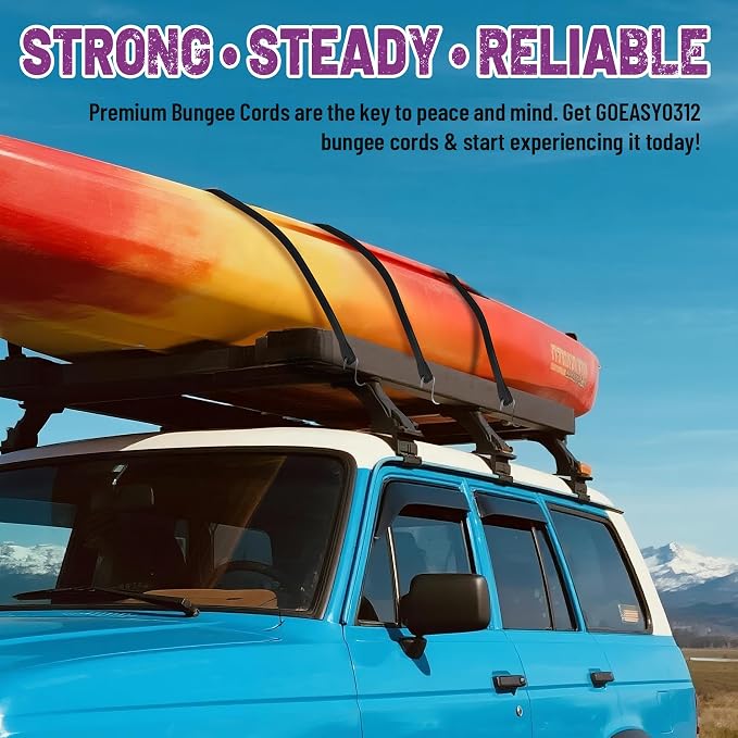 Bungee Cords with Hooks (20 Pack) – 10", 15", 21", 31" Heavy Duty EPDM Rubber Tarp Straps, Max Stretch 2X, Load 180+ LBS, Crimped S Hooks for Cargo, Trucks, Camping, Outdoor Use