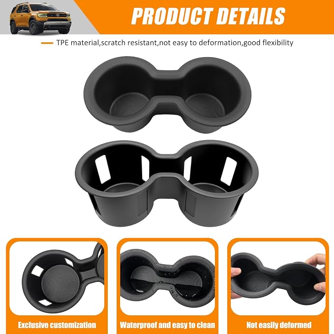 Center Console&2nd Row Cup Holder Compatible with 2023-2026 Honda Pilot (Only Fits for 8 Seats) Drink Holder Cupholder Coast for Pilot Accessories