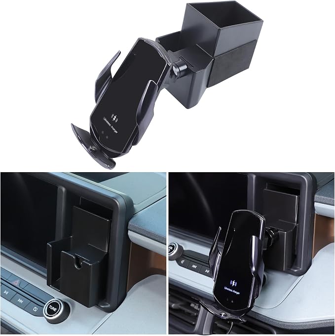 Aunginsy Dashboard Hidden Screen Drawer Organizer with Phone Holder Compatible with Ford Maverick 2022 2023 2024 Car Multimedia Display Right Side Panel Storage Box Truck Dash Cubby Insert Accessories