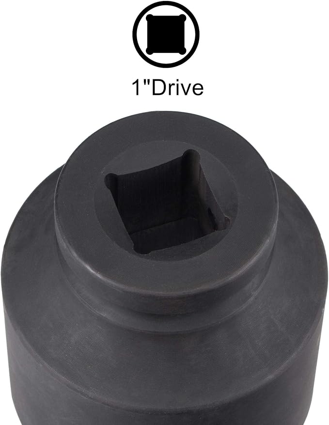 uxcell 1-Inch Drive 65mm 12-Point Impact Socket, CR-MO Steel 97mm Length, Standard Metric Sizes