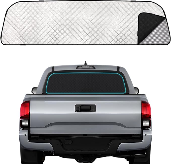 ZATOOTO Rear Windshield Sunshade for Toyota Tacoma 2024 Rear Windshield Sunshield Double Layer for Sunshade and Privacy Offer Great Visibility Sun Blocker Back Window Sun Shade for Toyota Tacoma