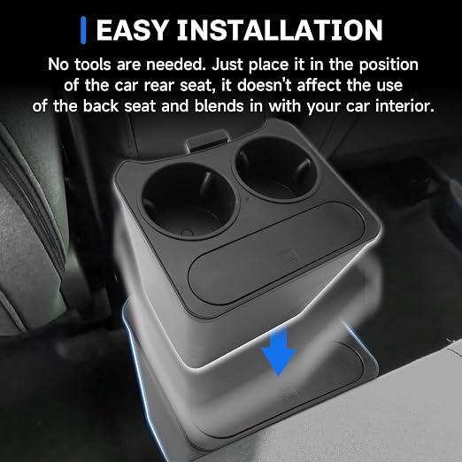 SXCY for 2025 2026 Ford Maverick Car Trash Can for 2022-2025 2026 Ford Maverick Accessories Rear Seat [OEM-Fit] Waterproof Leak-Proof 2-in-1 Trash Bin & Cupholder Organizer w/Lid Odor-Free Storage
