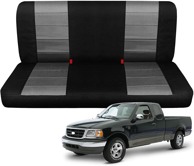 SAPUBK Custom-Fit Rear Seat Covers Replace for 1997-2003 Ford F-150 Super Cab Rear 40/60 Split Bench, Knitted Fabric Composite Soft Foam Lining Airmesh Breathable Seat Cover Cushion