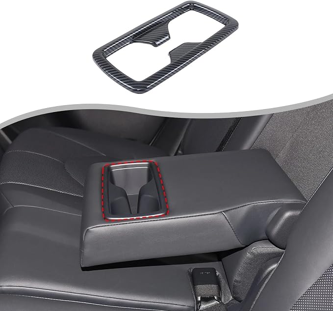 Second Row Cup Holder Panel Cover Interior Modifications Compatible with Toyota Grand Highlander 2024 2025 2026 Fit for 2024-2026 Grand Highlander ABS Accessories(Carbon Fiber)