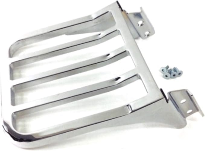 Chrome 53862-00 Harley Davidson Luggage Rack Rear Carrier Sportster 2006-2017 Dyna Softail Fatboy Fat Heritage Classic Street Bob Boy Springer Low Glide Super Wide Rider Detachable Backrest Sissy Bar