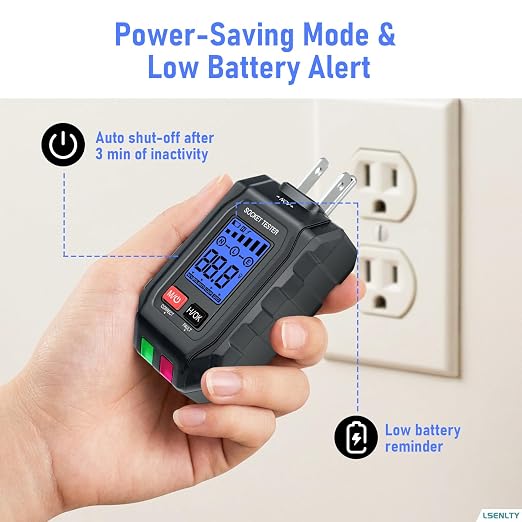 LSENLTY Circuit Breaker Finder & Electrical Tester, 2-in-1 Outlet Tester with Non-Contact Voltage, GFCI Tester, Loop Resistance & Polarity Detection, Suitable for Home DIY, Electrician, Father Gifts