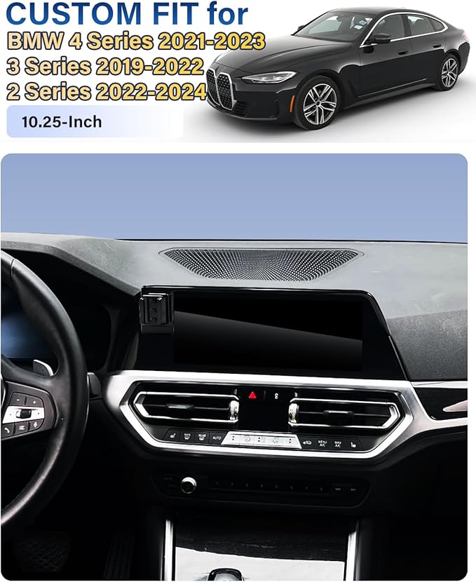 SKYLOTEC Car Phone Holder for BMW 4 Series 2021-2023/3 Series 2019-2022/2 Series 2022-2024 Accessories 10.25-Inch Screen Fixed Clip, Automobile Cradles Phone Mount, Cell Phone Base Not Block Air Vent
