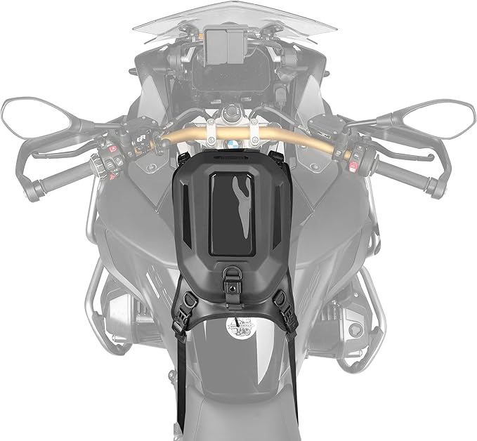 Rhinowalk Motorcycle Tank Bag Waterproof Hard Shell Motorbike Tank Bag with Touch Screen Phone Pocket, Detachable Top Cover, 5.6L Backpack Motor Cycle Accessories