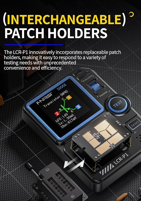 FNRSI LCR-P1 Transistor Meter Multifunctional Capacitor Tester ESR Diode Triode NPN PNP MOSFET SMD NEC Infrared Decoding Anti-Burn