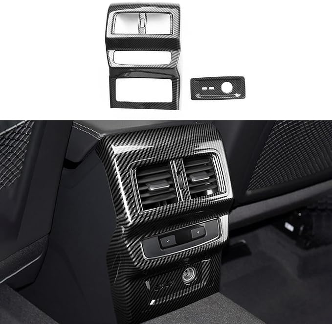 Rear Air Outlet Vent Frame, Rear Anti-Kick Panel Cover Compatible with Audi Q5 2021-2025, Rear AC Anti-kick Frame for Audi Q5 Sportback, Rear Air Conditioner Vent Outlet Frame Protection