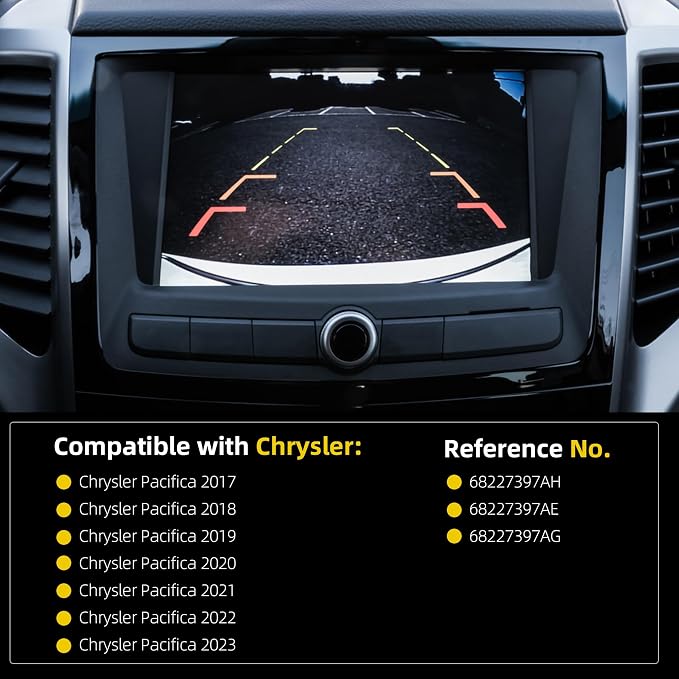 Dasbecan 68227397AH Rear Backup Camera Compatible with Chrysler Pacifica 2017-2023 Replaces# 68227397AE 68227397AG