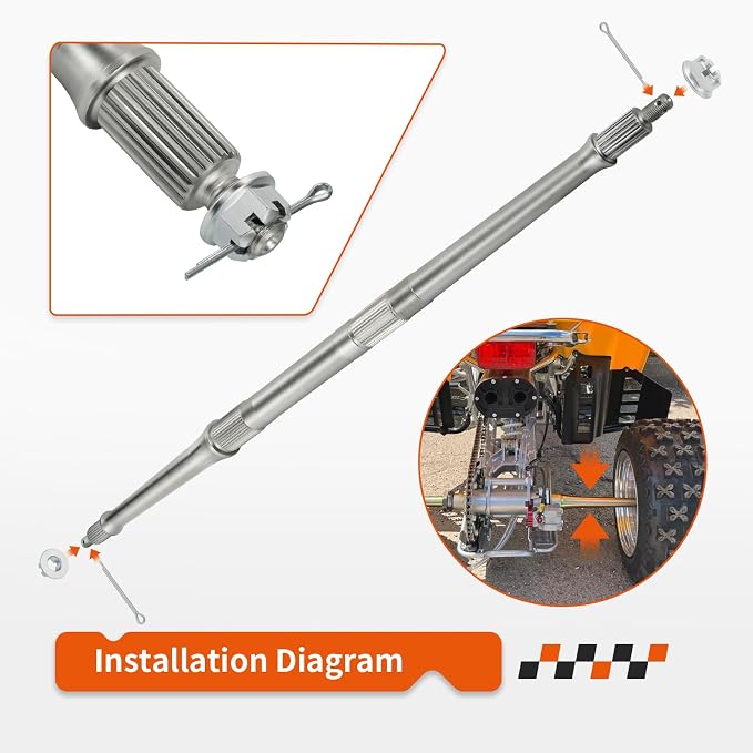 Rear Axle Shaft With Nuts For Yamaha Tri-Z YTZ250 1985-1986 Banshee 350 YFZ350 1987 1989-2006 38W-25381-10-00 38W-25381-02-00