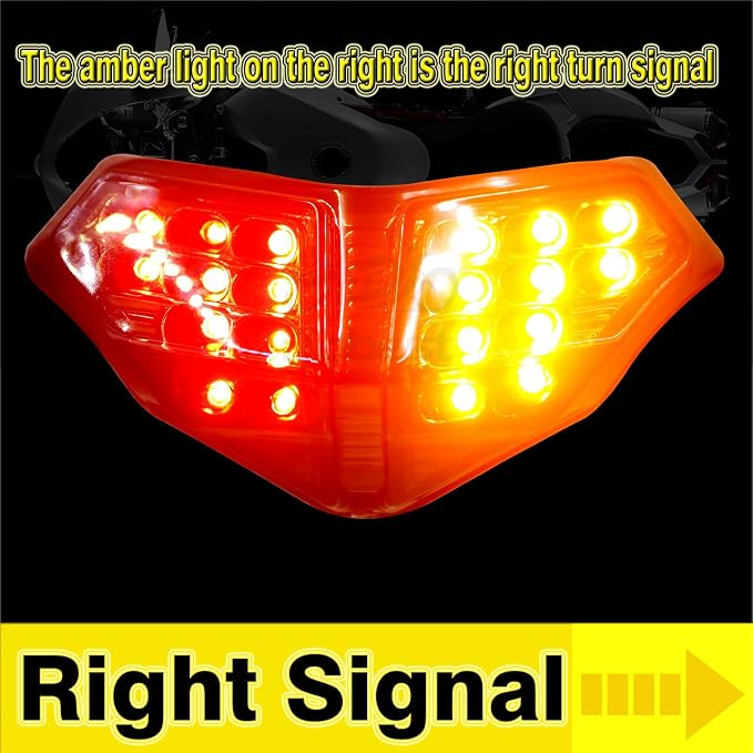 Taillight - Integrated LED Tail Brake Turn Signal Light Compatible with DUCATI 848 EVO 1098 1199 2007 2008-2014 (Black)