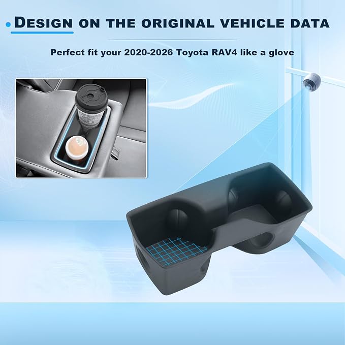 BIXUAN 2026 RAV4 Cup Holder Insert For 2026 Toyota RAV 4 Console Cup Holder Silicone Drink Cup Holder Liner Waterproof Anti-Slip No Rattling Easy to Clean 2026 RAV 4 Accessories