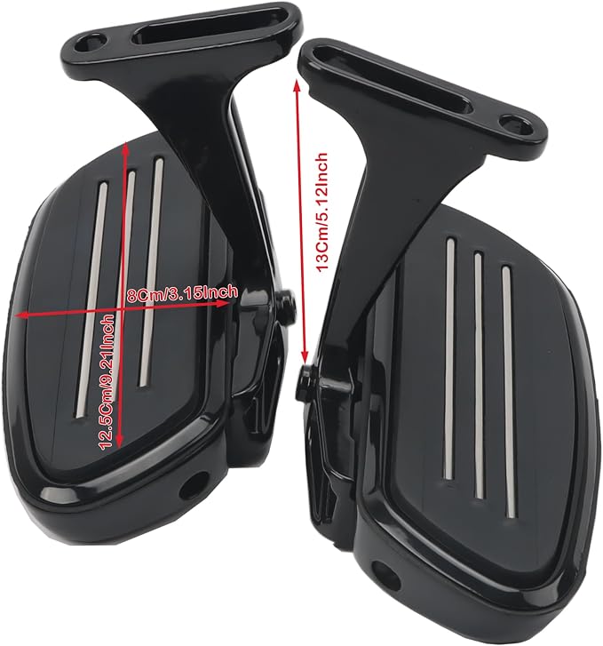 Black Streamliner Passenger Footboards/Foot Pegs for Harley Touring Models Street Glide Road Glide Electra Glide Road King 1993-2024 2025 2026