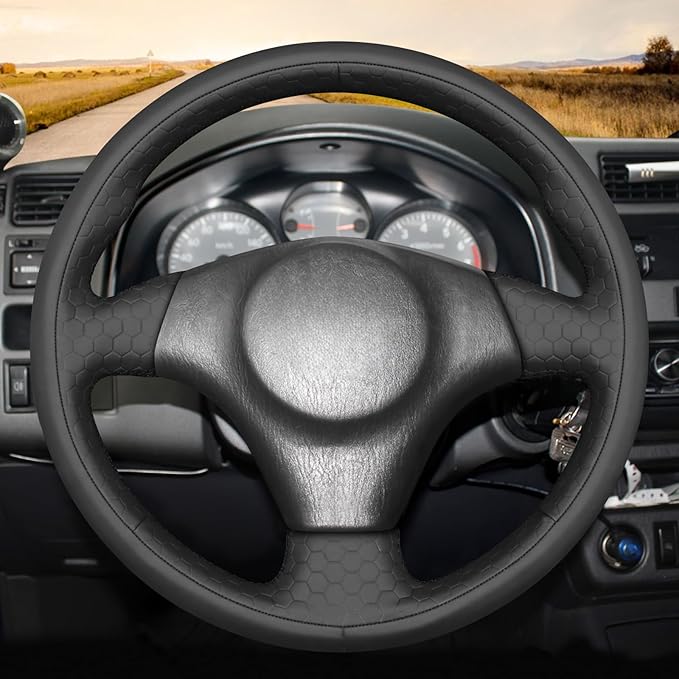 MEWANT Hand Stitch Steering Wheel Cover for Toyota RAV4 1998-2003 / Celica 1999-2006 / Corolla 2003-2008 / Matrix 2002-2008 / MR2 1999-2007 / Supra/Caldina, Custom Fit DIY Wrap Interior Accessories