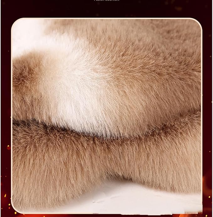 Full Set 5 Seat Fluffy Faux Rabbit Fur Car Seat Cover for Fuzzy Soft Auto Universal Car Seat Plush Vehicle Seat Protector Pad with Non-Slip Backing, Car Accessories Home and Office Chair
