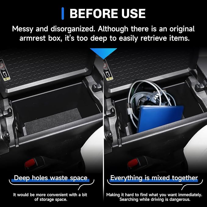 SXCY [Double Layer for 2026 Toyota RAV4 Center Console Organizer for 2026 Toyota RAV4 Accessories for 2026 Toyota RAV4 Console Organizer Armrest Console Tray | 2026 Toyota RAV4 Center Console Organizer[Double Layer]