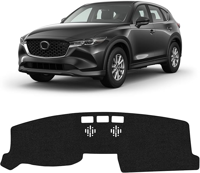 KUST Black Dash Cover for 2017-2025 Mazda CX-5 CX5 (Only fit for CX5 Without HUD) Polyester Dashboard Cover Non-Slip Center Console Dash Cover Interior Accessories for Mazda CX5 Sunshade No Glare