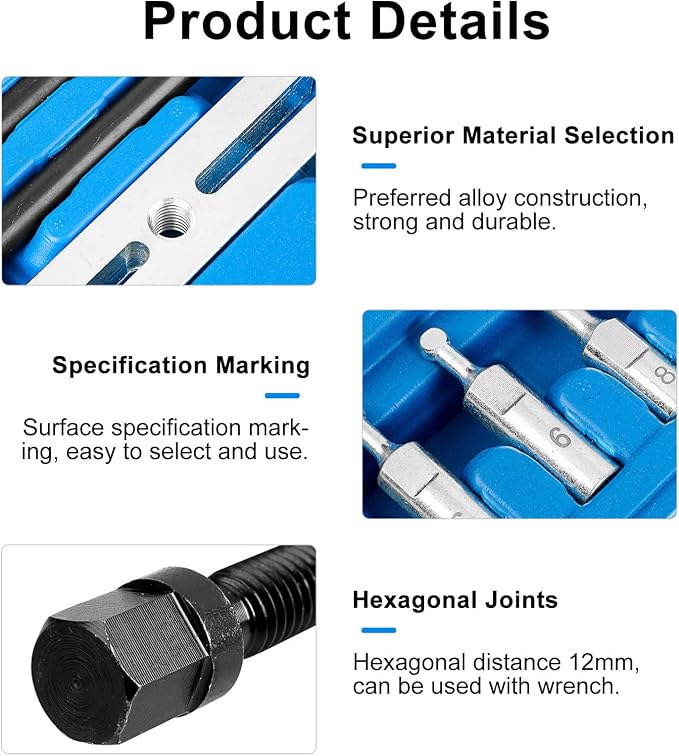 HXBER Auto Repair Tools Car Accessories,17Pcs Injector Set Seat Cutter Cleaner Disassemble Tool Kit Universal Injector Re-Face Reamer Tool Set Valve Seat Cutter Flat Reamer Repair Removal Tool
