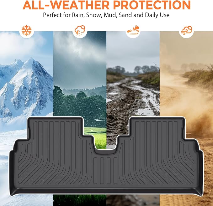 Floor Mats for Honda Civic Sedan 2001-2005, Heavy Duty TPE All Weather Protection, Waterproof Non-Slip Black Car Liners (Two-Row Floor Mats)