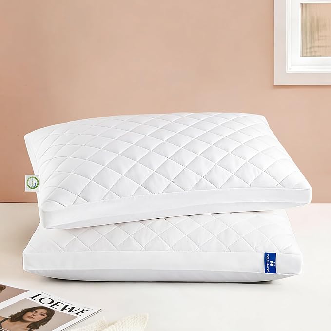 Memory Foam Pillows Queen Size Set of 2，Adjustable Bed Pillow with Gusseted for Sleeping，Medium Firm Pillows 2 Pack for Side, Back or Stomach Sleepers (20 x 30 in, White)
