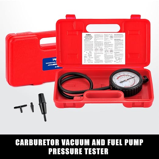 Fuel Pump Tester Gauge Kit, Leak Carburetor Pressure Diagnostics Kit, Vacuum Pump Tester Gauge for Carburetors & Vacuum Systems