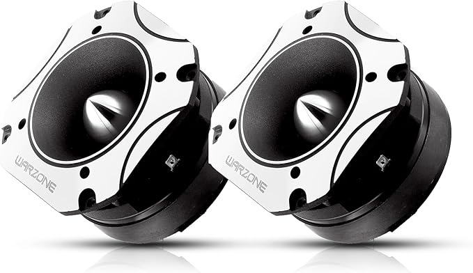 2X War-Zone WZ60TW 4.02-Inch Super Tweeter Speaker, 4 Ohm, 3200W Total Max Power, 105dB Sensitivity, Titanium Diaphragm, CCAW Voice Coil for Pro Car Audio (Pair)