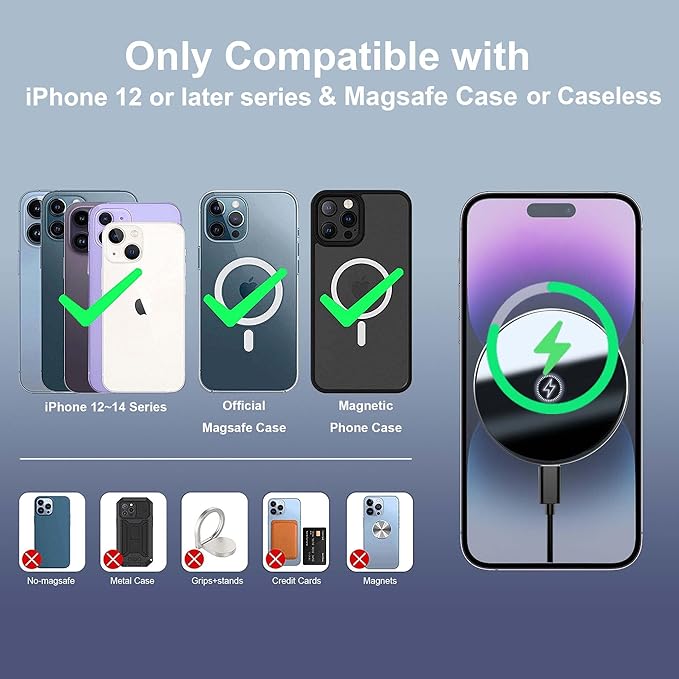 for Car Mount Charger 15W Wireless Car Cigarette Lighter Phone Charger, Cigarette Lighter Phone Mount with Dual Port PD&QC3.0 Fast Charging for iPhone 15 Pro Plus Max 14 13 12