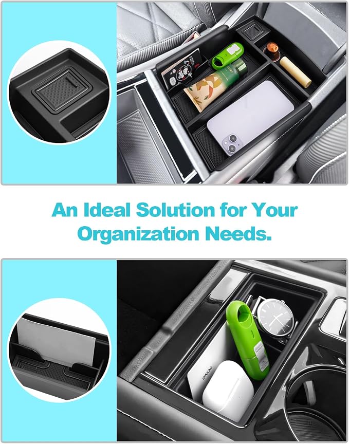 CDEFG 3PCS for 2024 2025 2026 Atlas Center Console Organizer Tray for 2024 2025 2026 Volkswagen VW Atlas (SEL/R-Line/SE)/ Atlas Cross Sport Accessories Middle Console Floor Tray Storage Box