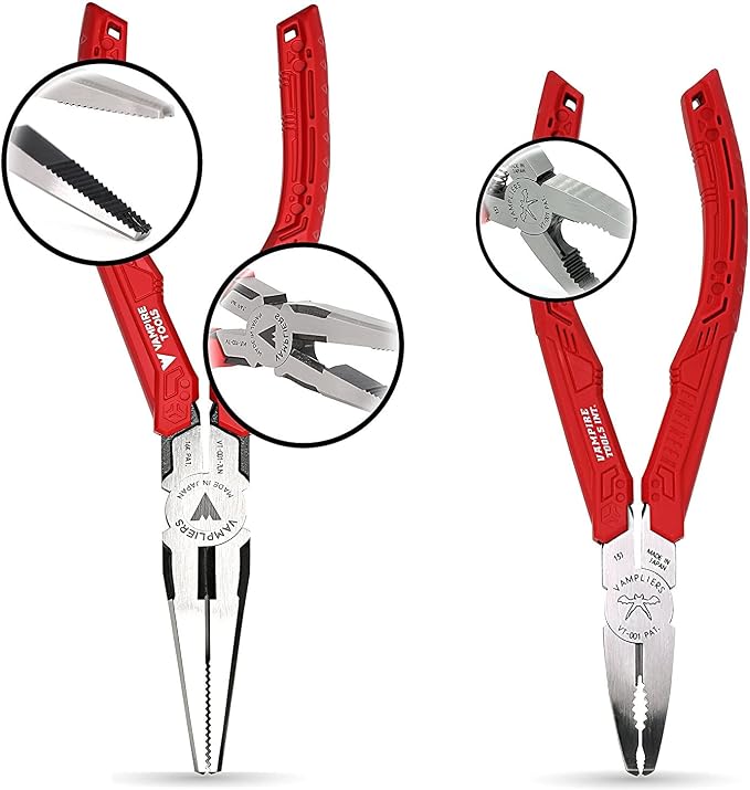 6.25" Screw Extraction Pliers + 7.5" Long Nose Gripping Pliers to Remove Rusted/Damage/Specialty Screws, Nuts, & Bolts