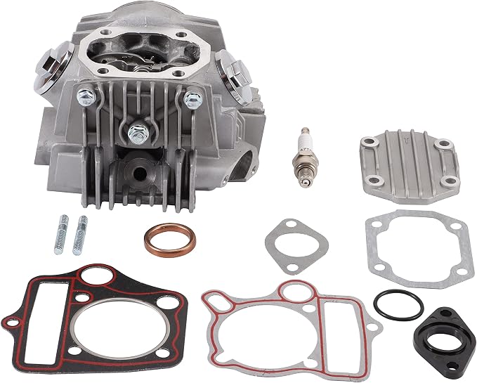 WOOSTAR 52.4mm Complete Cylinder Head 66mm Valves Replacement for 4 Stroke Chinese TaoTao Coolster 110cc Engine ATV Go Kart Dirt Bike