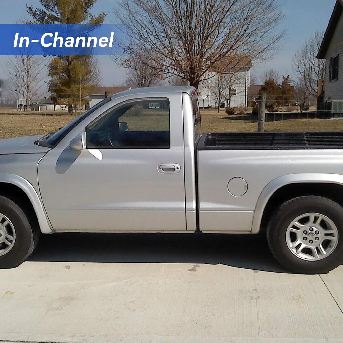 in-Channel Window Visors Rain Guards Shield for 1997-2004 Dodge Dakota Regular Cab, 2Pcs Window Vent Wind Deflectors Visors Shades for 97-04 Dakota