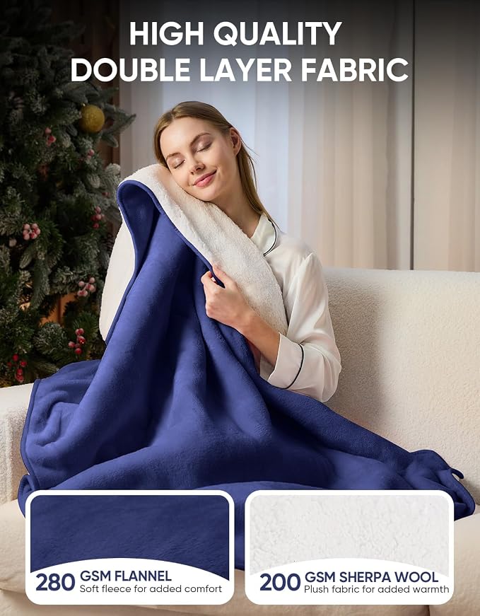 Heated Car Blanket 12/24 Volt Electric Blanket for car, Portable Heated Blanket for Car, Truck, SUV, RV & Camping, Machine Washable, with Temperature Controller 60" x 43"
