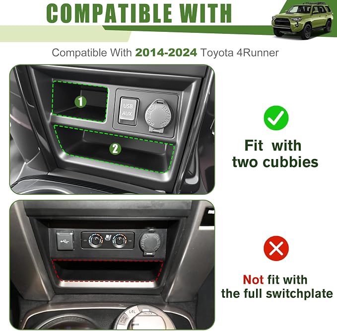 Center Console Organizer for 2014-2024 Toyota 4Runner Storage Box Drawer Inserts Tray for 4 Runner Interior Accessories(Fit 14-24/Drawer Organizer)