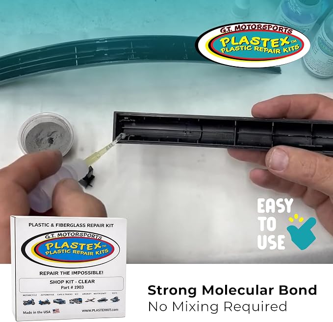 Plastex Plastic Repair Kits - Easily Glue, Repair or Remake Broken Plastic, Fiberglass, Wood & More! (XL Clear Kit)