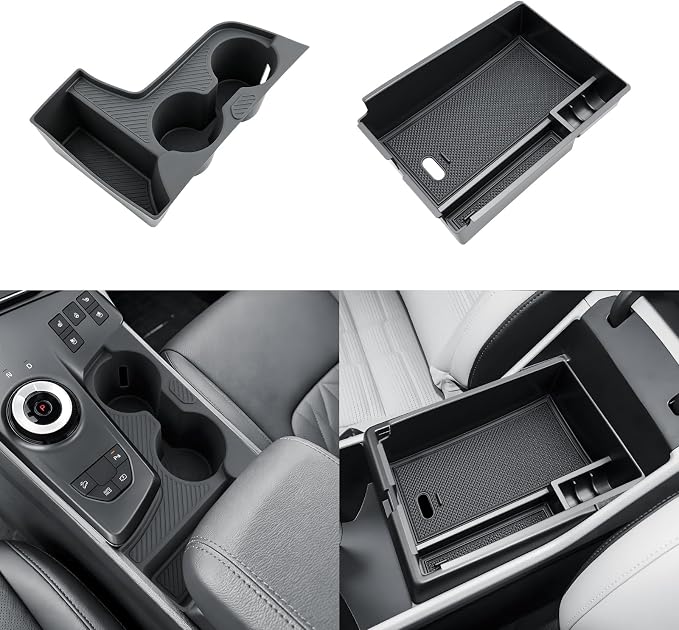 SKTU 2Pack for 2026 Kia Sportage Center Console Organizer for 2026+ Kia Sportage (LX/EX/X-Line/SX/SX Prestige/X-Pro Prestige) Console Tray & Cup Holder Kia Sportage 2026 Accessories ABS Insert Tray