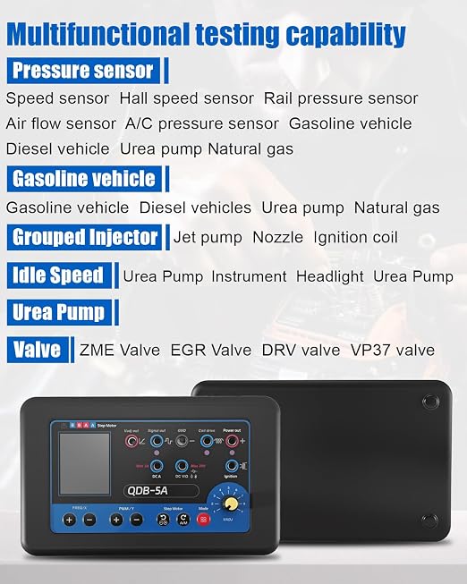 Upgraded QDB-5A Ignition Coil Tester Automotive Actuator Drive Tool for Ignition Coil Fuel Injector Solenoid Valve Stepper Motor Diagnostic Testing Equipment