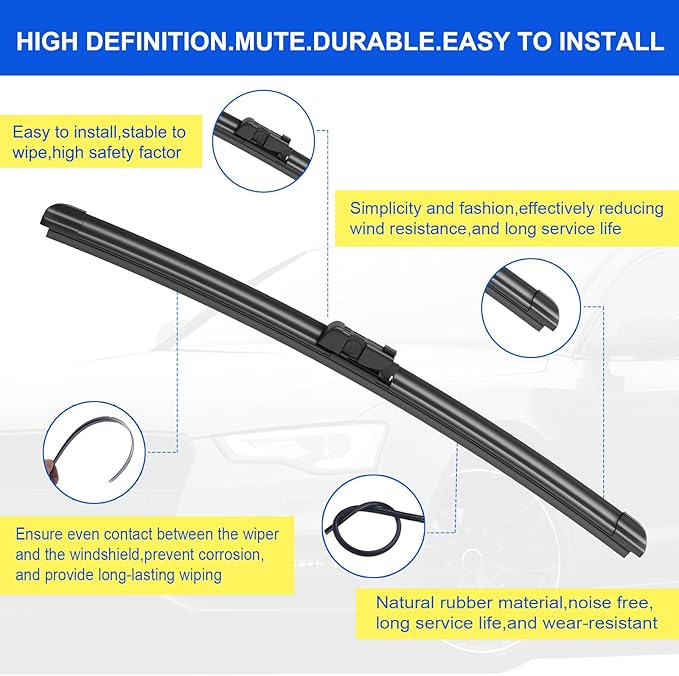 ANIKLUIM® 24"+21" Wiper Blades with 13" Rear Wiper Blade Set Replacement for 2009-2017 Traverse Windshield Wipers Original Factory Quality (Pack of 3)
